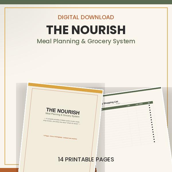 The 5:30 Fix Method: Nourish Meal Planning & Grocery System (Printable PDF)