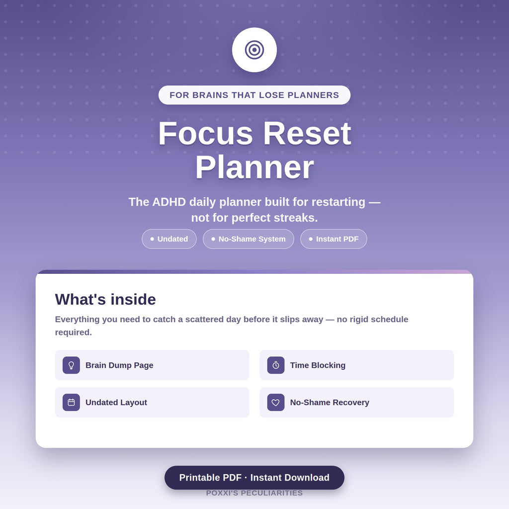 The ADHD Tax Reset: ADHD Budget Planner for Impulse Spending, Late Fees & Subscription Leaks (PDF)